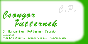 csongor putternek business card